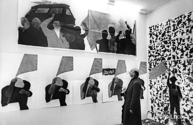 Mostra di Franco Angeli alla Galleria dell'Ariete, Milano, 1969