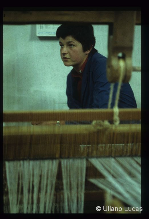 Production of handmade carpets in Valtellina, 1978