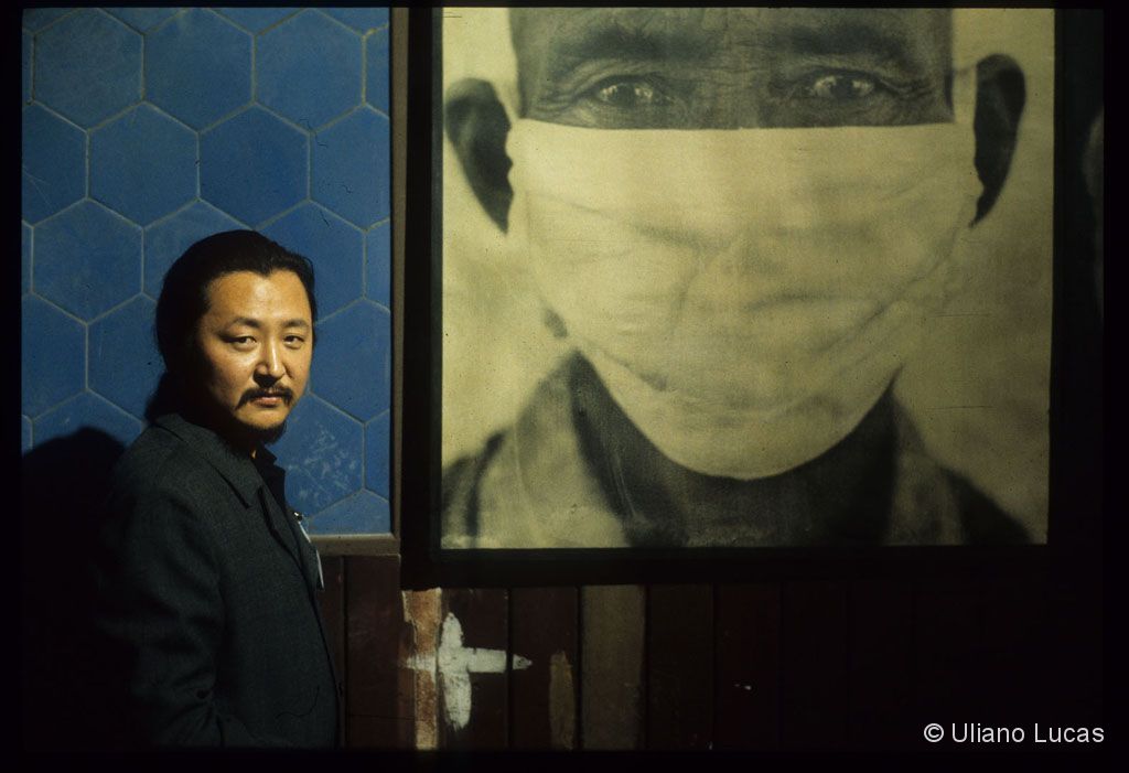 The artist and photographer Gao Bo at the Big - International Biennial young, Turin, 2000