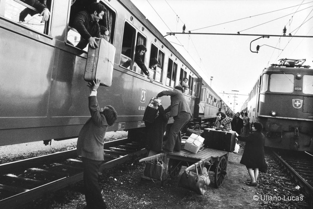 Transhipment of immigrants at the Italian-Swiss border, Luino, December 1974