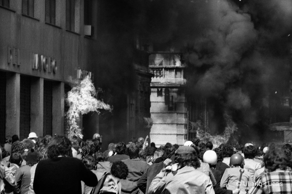 The attack on the headquarters of the Italian Social Movement (Msi) in Mancini street, when the student Giannino Zibecchi died, Milan, 1975