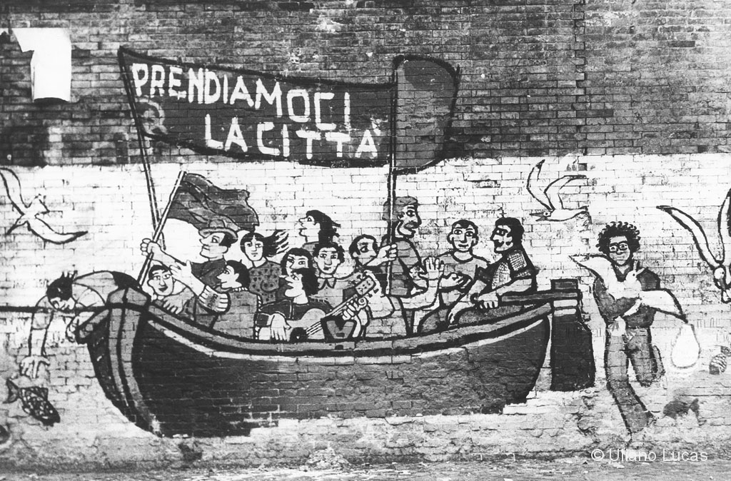 Wall painting along the Tiber, Rome, 1978