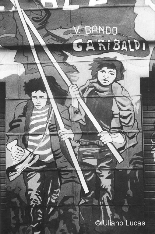 Wall painting in the social center of Garibaldi street, Milan, 1978