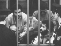 Renato Curcio and Pierluigi Zuffada (behind him) defendants in a trial to the Red Brigades, Milan, March 1979