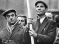 Workers march in Bovisa neighborhood, Milan, 1969