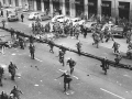 Clashes between police and protesters in Larga road, when the policeman Antonio Annarumma died, Milan, 19 November 1969