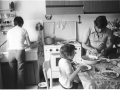 Sunday lunch in the house of an immigrant family, workers in the Milan hinterland, Rho, June 1975