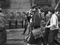 Demonstration of students of the Feltrinelli technical institute outside the Education Authority in Missori square, Milan, 1971