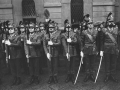 Guard of honor in front of the memorial to fallen soldiers in Sant'Ambrogio square, Milan, 1975 c.