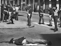 The body of Giannino Zibecchi killed by a truck of the police during a demonstration, Corso XXII Marzo, Milan, 1975