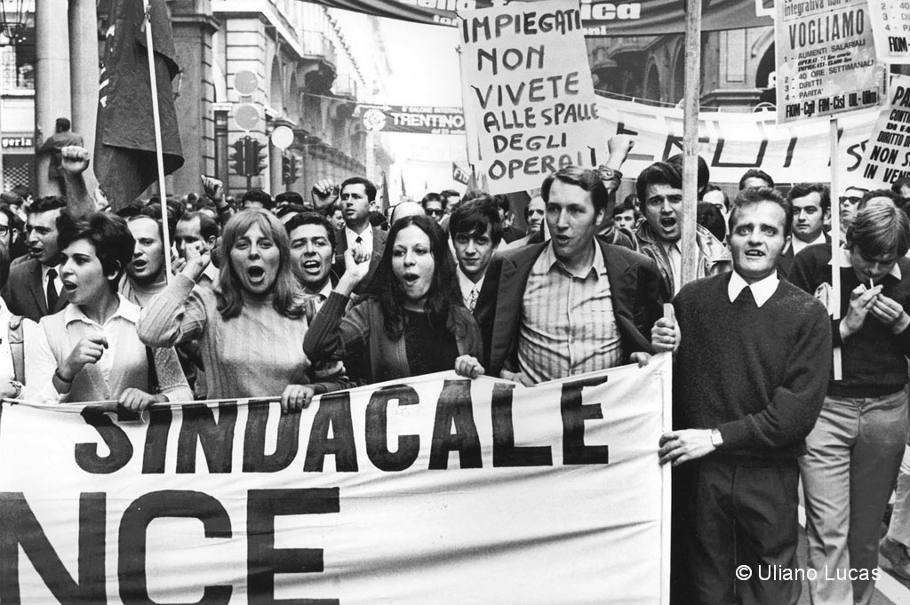 Sciopero generale dei metalmeccanici, Torino in via Roma, novembre 1969