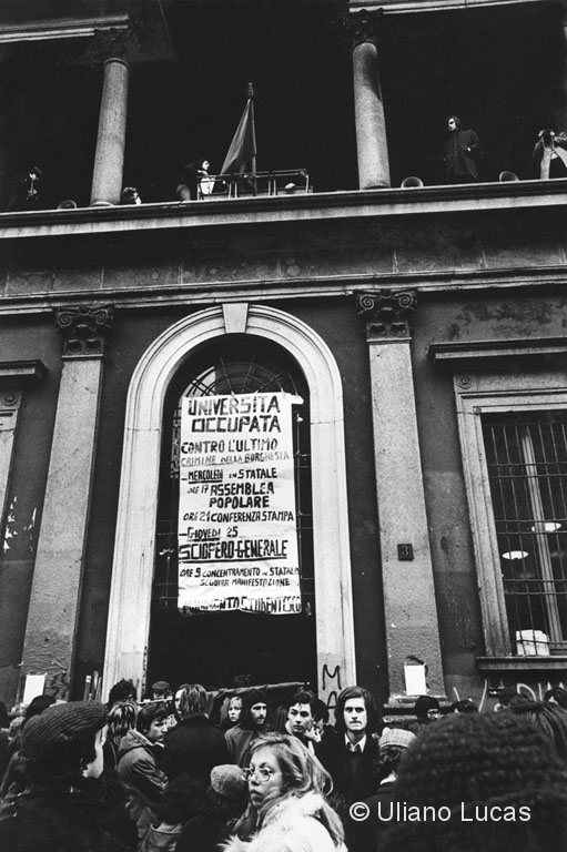 L'Università Statale durante l'occupazione studentesca, Milano, 1973