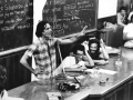Giairo Daghini parla al convegno di Potere Operaio (alla sua sinistra Toni Negri e Bruno Crimi) all'uinversità di Bologna, 1970