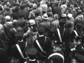 Durante la manifestazione degli studenti dell'Istituto tecnico Feltrinelli davanti al Provveditorato agli studi in Piazza Missori, Milano, 18 gennaio 1971