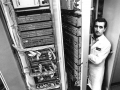 Telephone switch at the Italtel factory, Milan, 1983