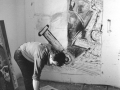 Painting workshop in Hall P of the former psychiatric hospital, Trieste, 1988