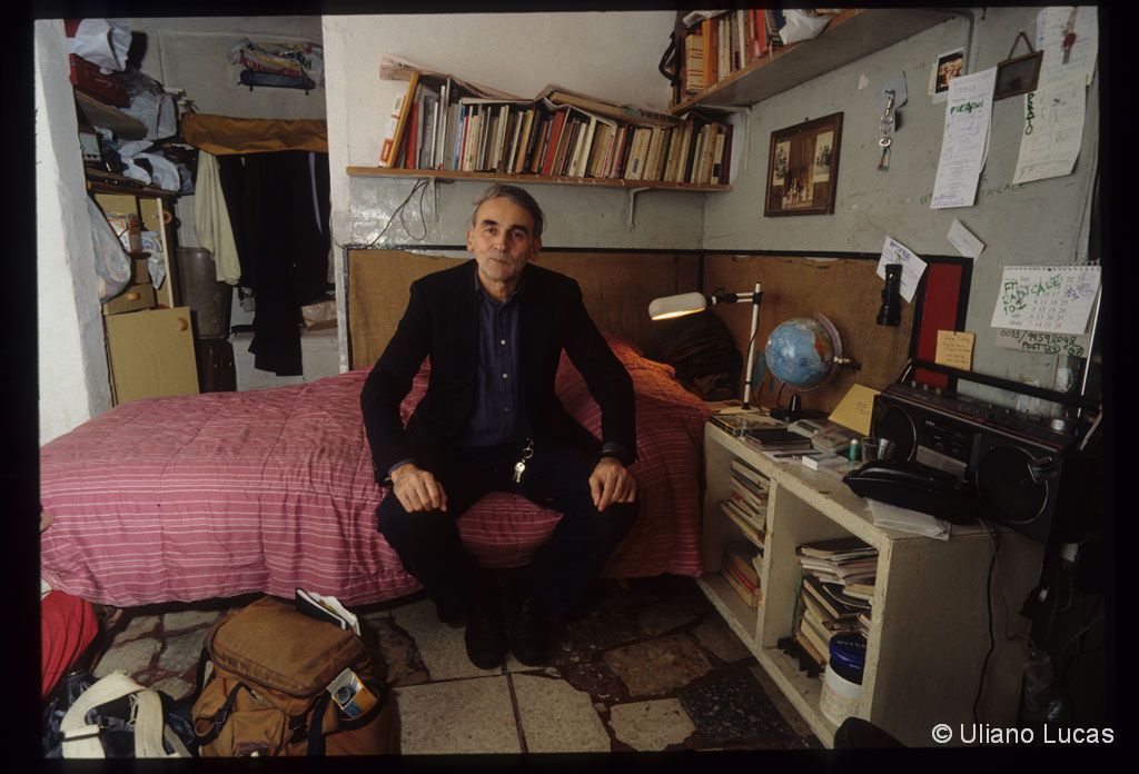The poet Valentino Zeichen in his home, Rome, 1991