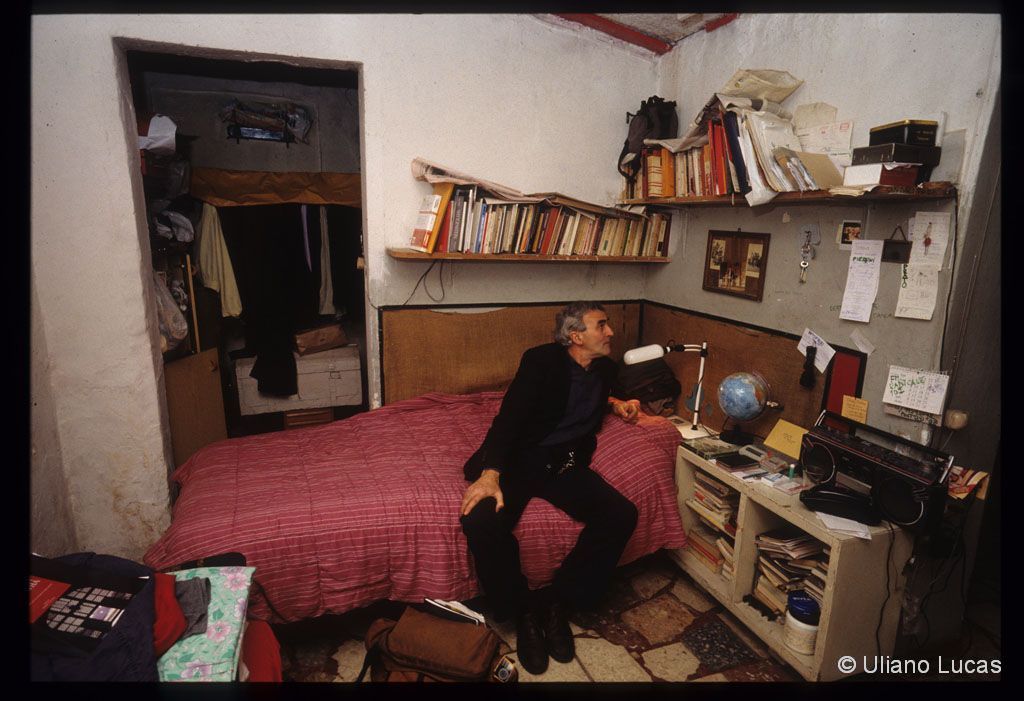 The poet Valentino Zeichen in his home, Rome, 1991