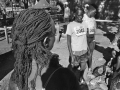 Riscaldamento delle atlete nella villa comunale prima della mezza maratona, Eldoret, Kenya, 2014