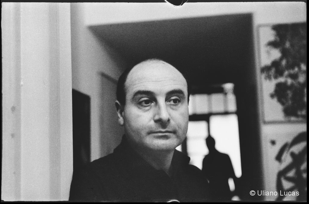 The painter Mimmo Rotella in his house, Rome, 1962